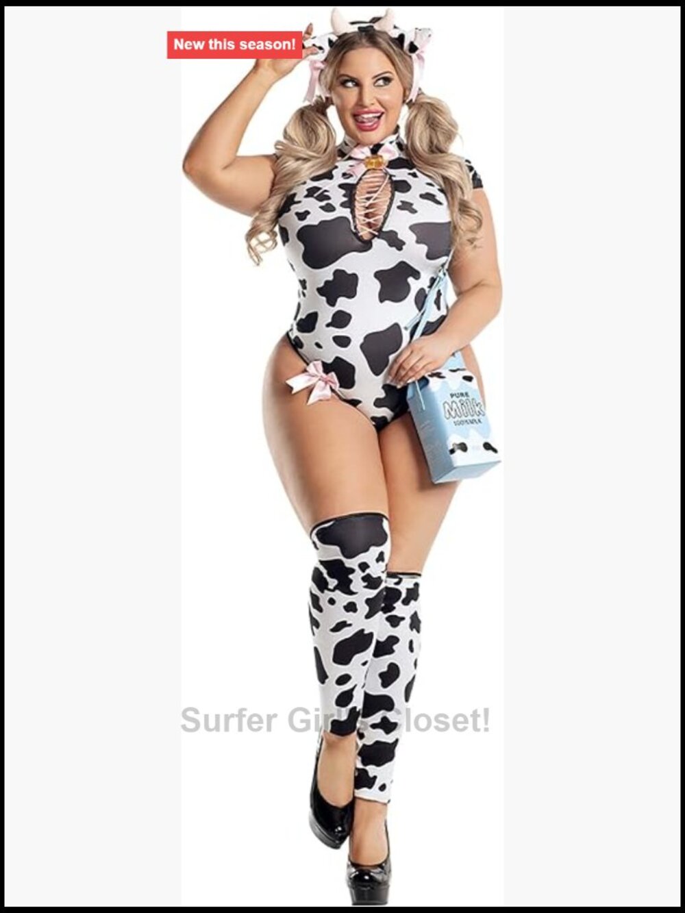 Plus Size Bessie Cow Costume Polyester Spandex Bodysuit